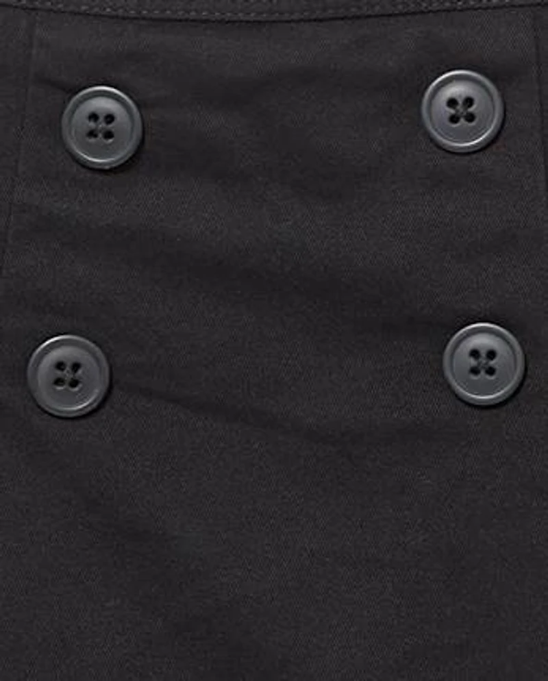 Jupe-short extensible à boutons pour fille