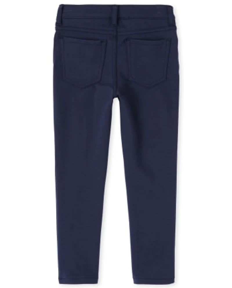 Girls Uniform Ponte Knit Pull On Jeggings 2-Pack