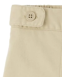 Girls Uniform Wrinkle Resistant Stretch Button Skort