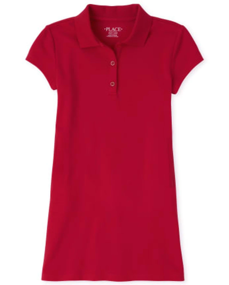 Girls Uniform Polo Shift Dress