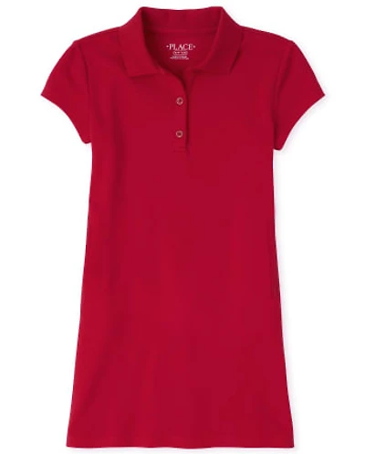 Girls Uniform Polo Shift Dress