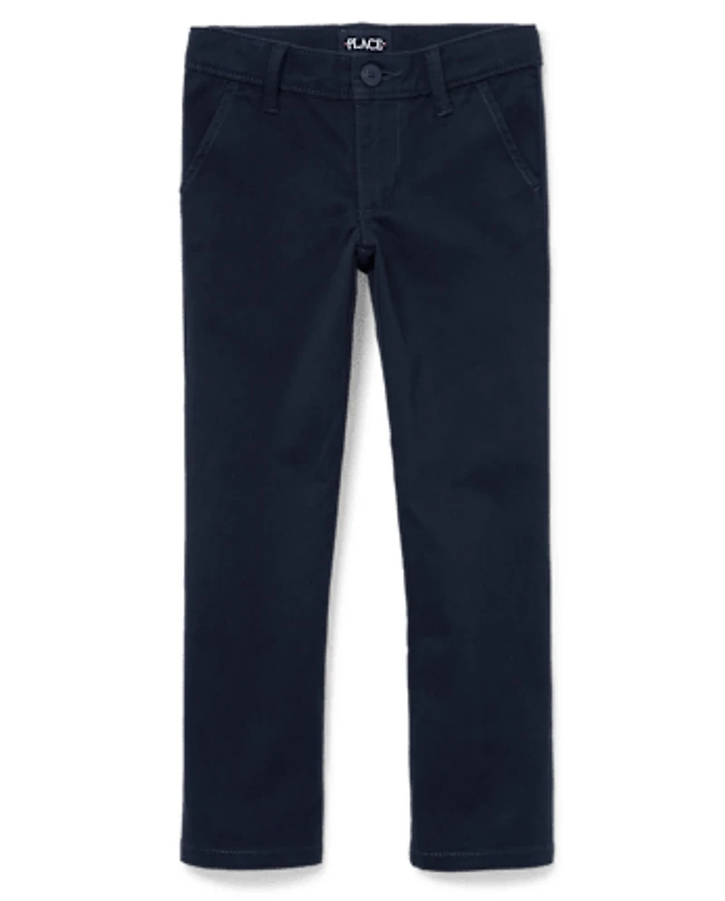 Girls Uniform Stain And Wrinkle Resistant Stretch Skinny Chino Pants