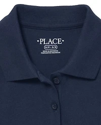 Girls Uniform Soft Stretch Pique Polo 2-Pack