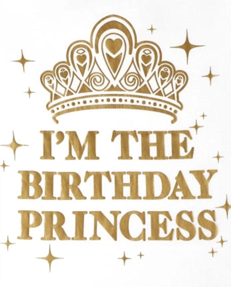 Girls Mommy And Me Foil Birthday Princess Graphic Tee