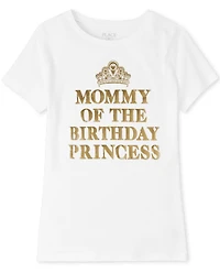 T-shirt graphique assorti de princesse d'anniversaire feuille maman et moi des femmes