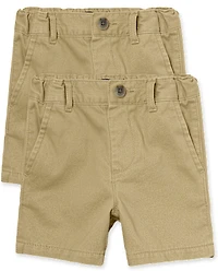Baby And Toddler Boys Uniform Chino Shorts 2-Pack