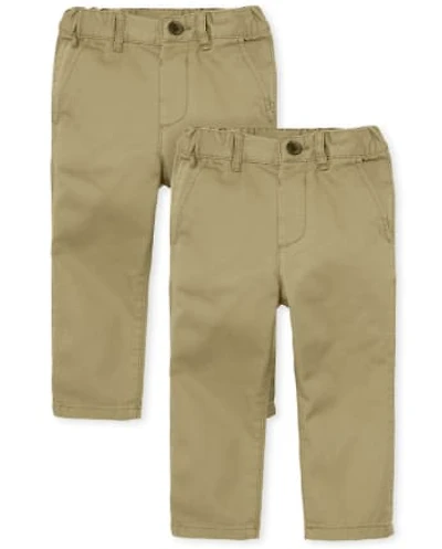 Baby And Toddler Boys Uniform Straight Chino Pants 2-Pack