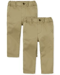 Baby And Toddler Boys Uniform Straight Chino Pants 2-Pack