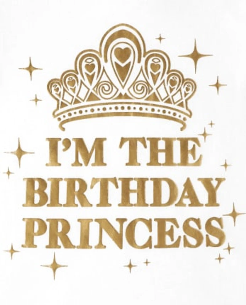 T-shirt graphique anniversaire princesse pour bébé et toute-petite fille
