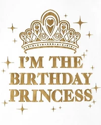 T-shirt graphique anniversaire princesse pour bébé et toute-petite fille