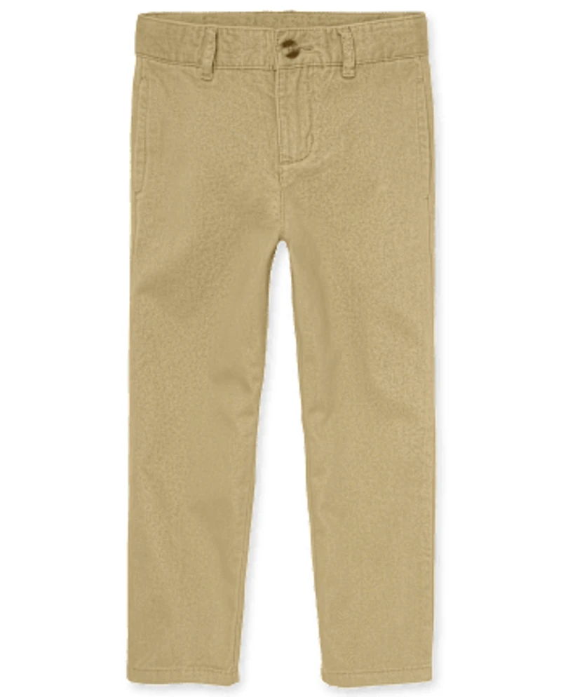 Boys Uniform Stretch Straight Chino Pants