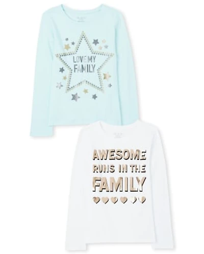 Girls Family Graphic Tee 2-Pack