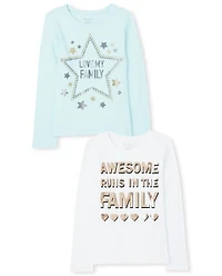 Girls Family Graphic Tee 2-Pack