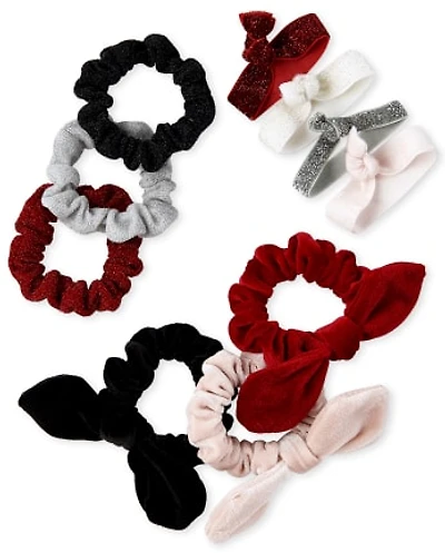 Girls Velvet Scrunchie 10-Pack