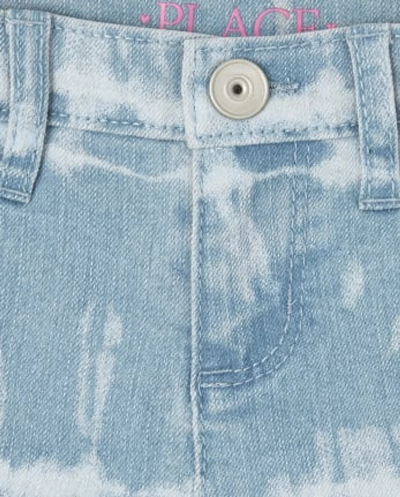 Short Skimmer en denim tie-dye pour fille