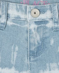 Short Skimmer en denim tie-dye pour fille