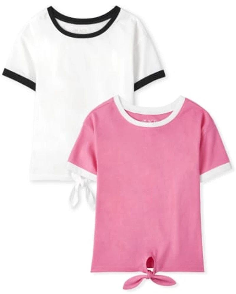 Girls Tie Front Top 2-Pack