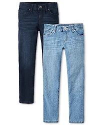 Lot de 2 jeans skinny basiques pour fille