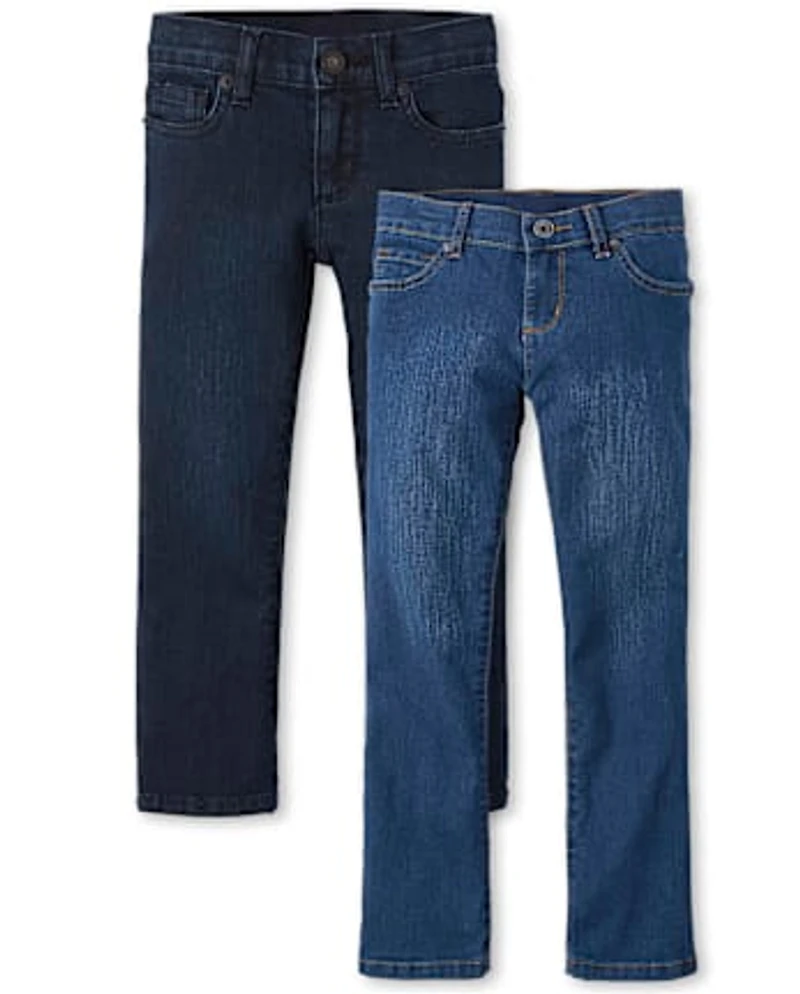 Lot de 2 jeans bootcut basiques pour fille