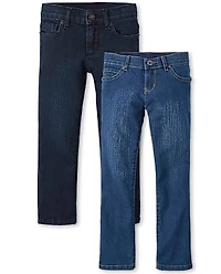 Lot de 2 jeans bootcut basiques pour fille