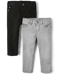 Lot de 2 jeans skinny basiques pour bébé et tout-petit garçon