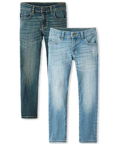 Lot de 2 jeans droits stretch basiques pour garçon