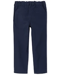 Toddler Girls Uniform Ruffle Stretch Skinny Chino Pants -Pack