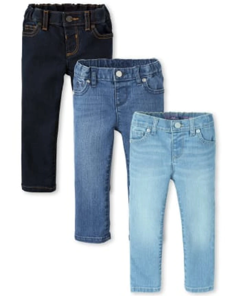 Lot de 3 jeans basiques super skinny pour bébé et toute-petite fille