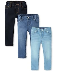 Lot de 3 jeans basiques super skinny pour bébé et toute-petite fille