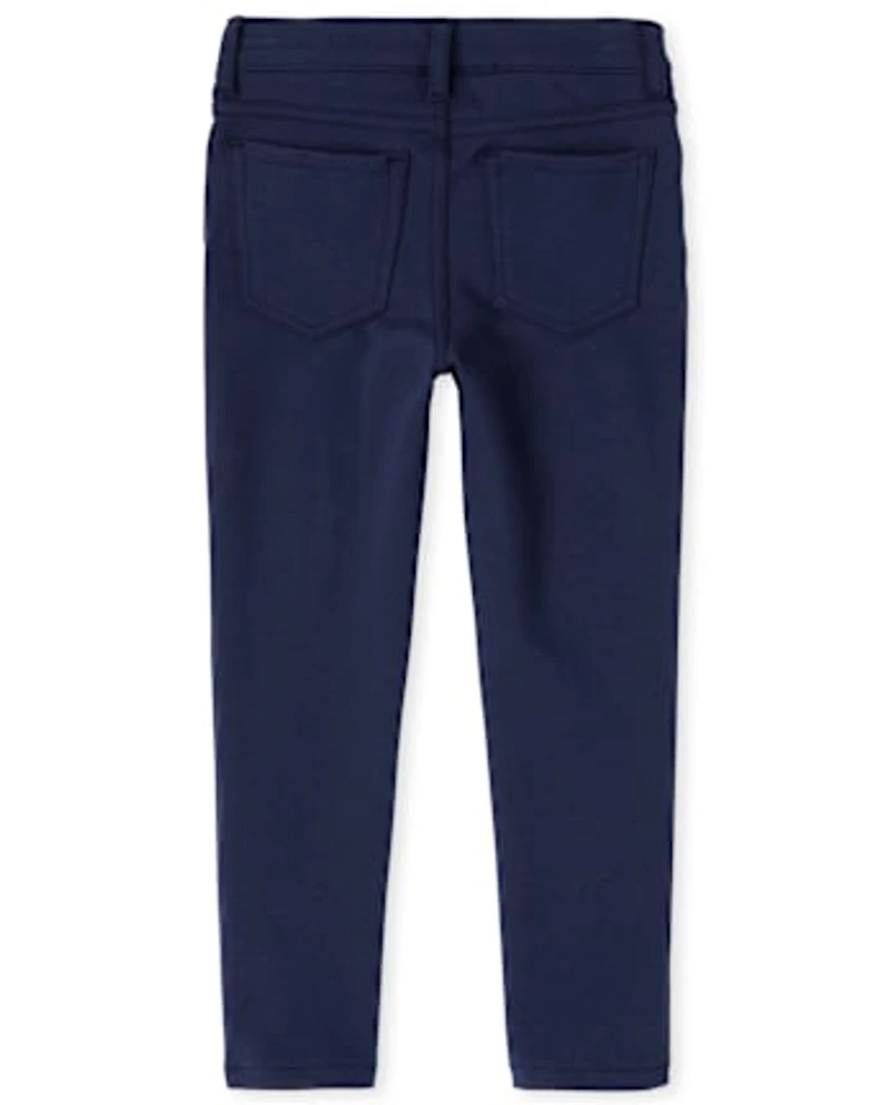 Lot de 2 jeggings à enfiler en tricot Ponte pour fille