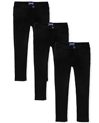 Girls Uniform Ponte Knit Pull On Jeggings 3-Pack
