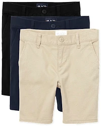 Girls Uniform Stretch Chino Shorts 3-Pack