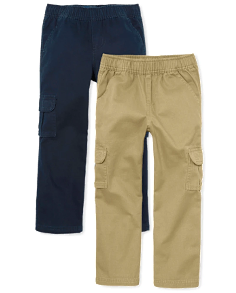 Boys Pull On Cargo Pants 2-Pack
