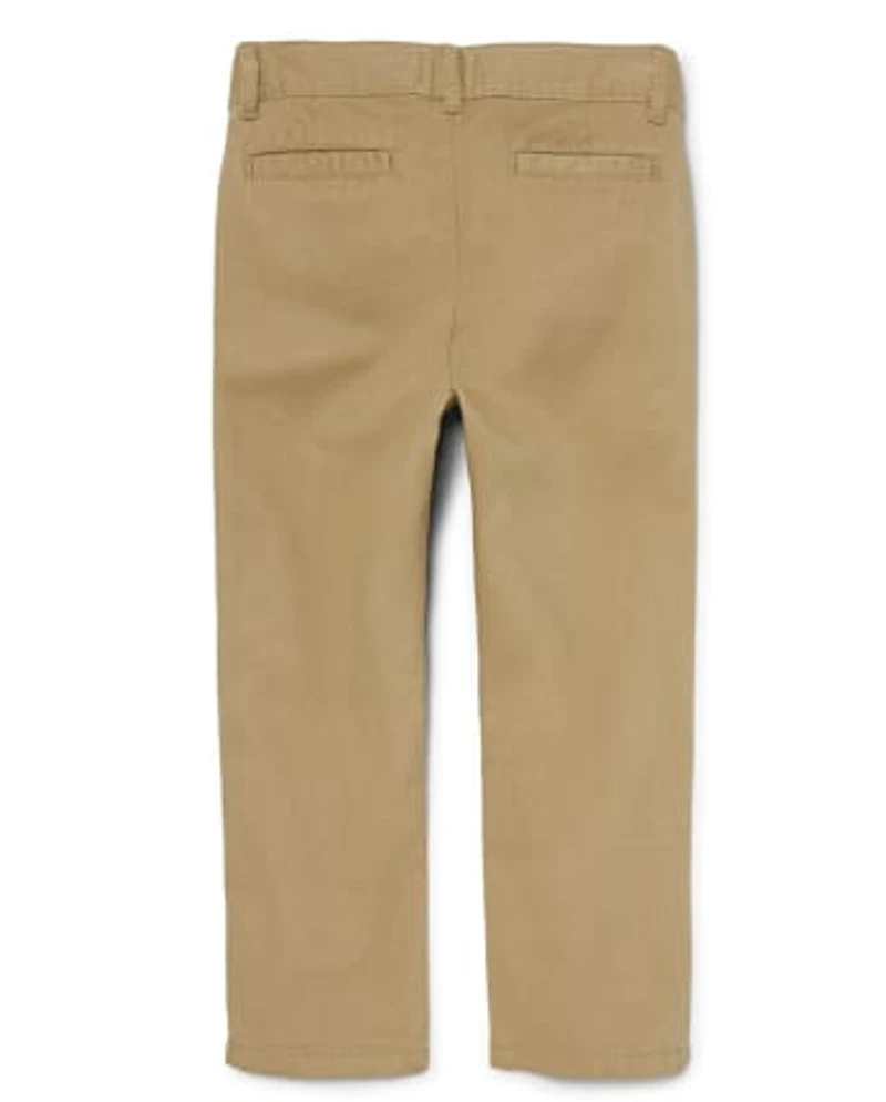 Boys Uniform Stretch Straight Chino Pants 2-Pack