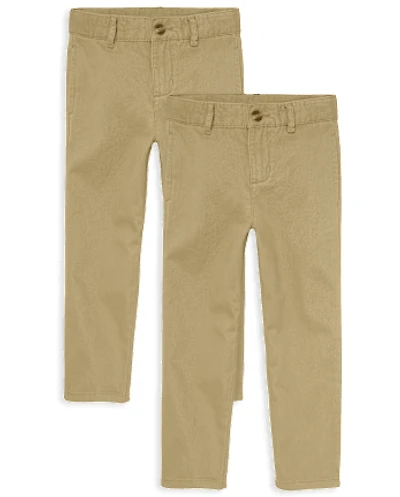 Boys Uniform Stretch Straight Chino Pants 2-Pack