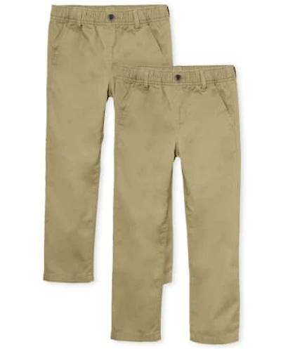 Boys Uniform Pull On Chino Pants 2-Pack