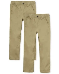 Boys Uniform Pull On Chino Pants 2-Pack