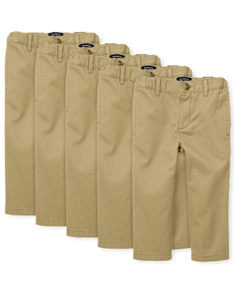 Baby And Toddler Boys Uniform Relaxed Straight Chino Pants 5-Pack
