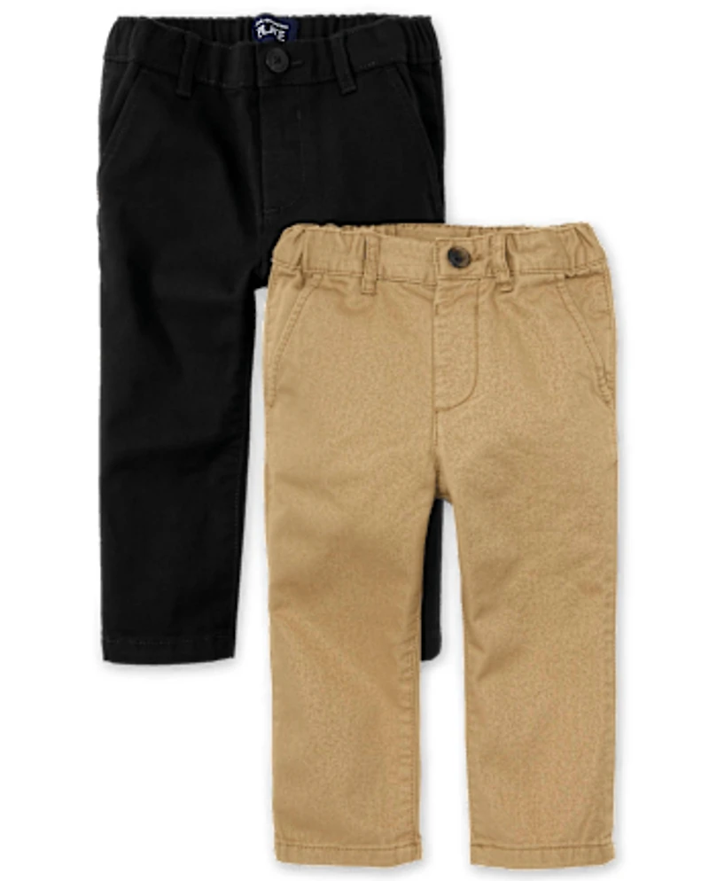 Lot de 2 pantalons chino skinny extensibles pour bébés et tout-petits garçons