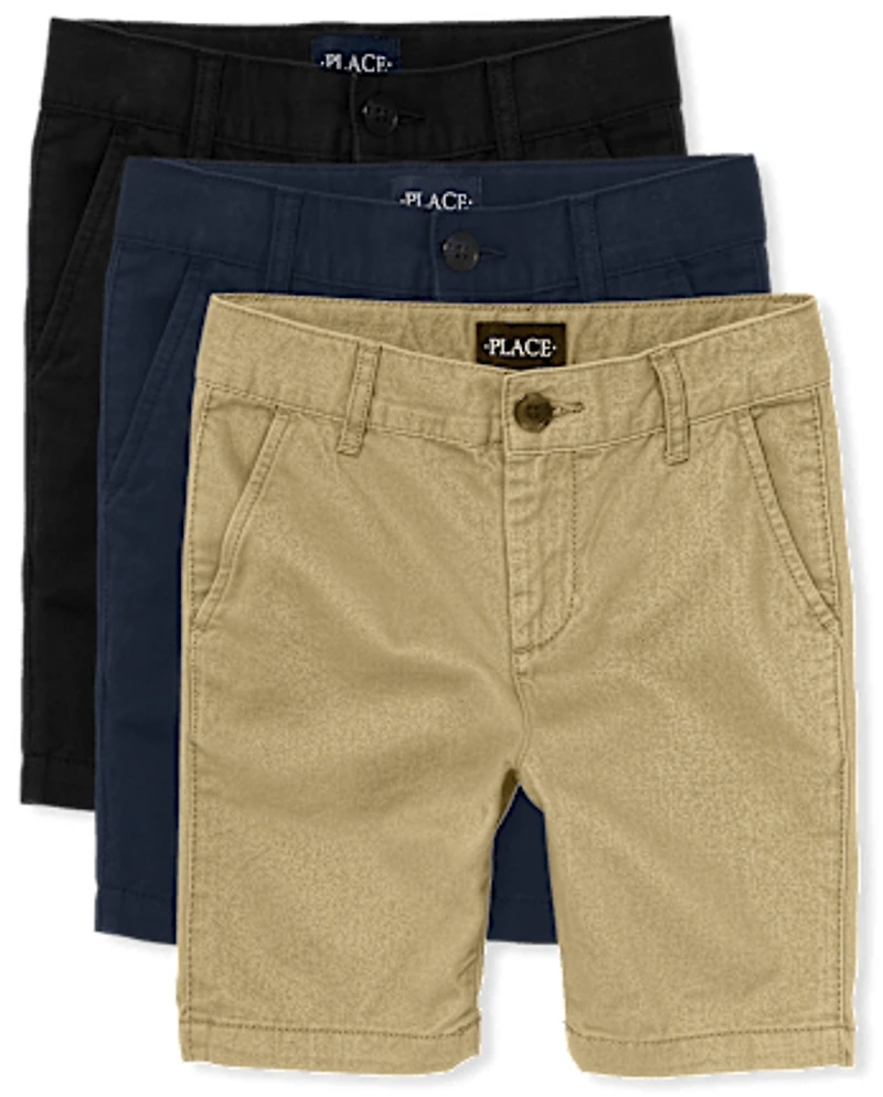 Boys Uniform Stretch Chino Shorts -Pack