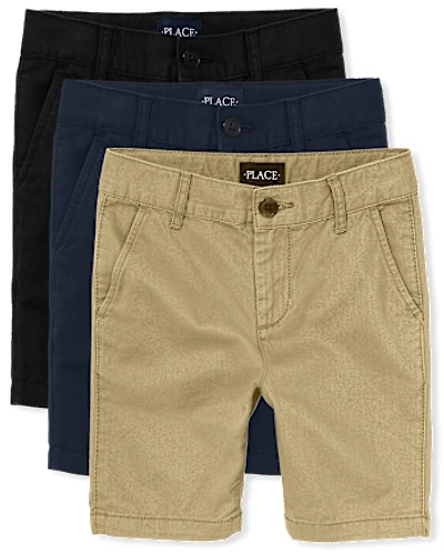 Boys Uniform Stretch Chino Shorts -Pack