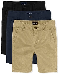Boys Uniform Stretch Chino Shorts -Pack