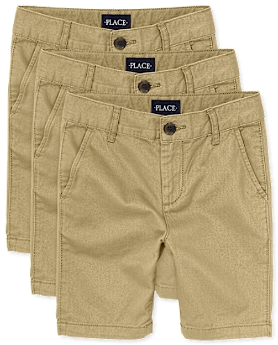 Boys Uniform Stretch Chino Shorts 3-Pack