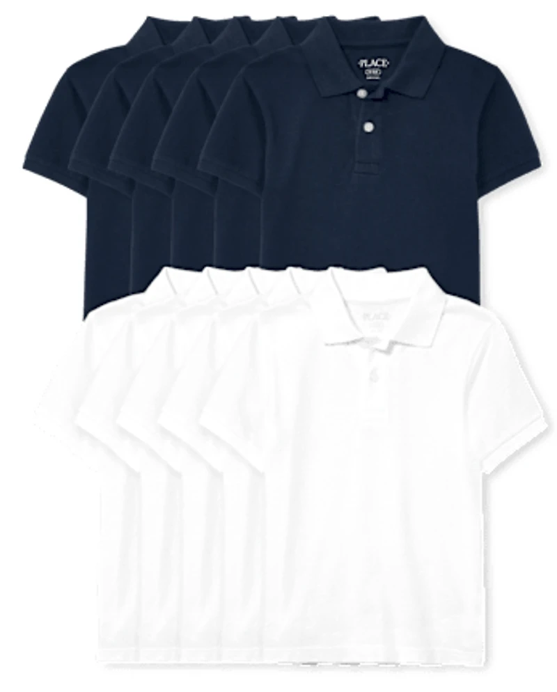 Kids Uniform Soft Pique Polo 10-Pack