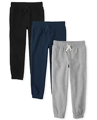 Boys Fleece Jogger Pants 3-Pack