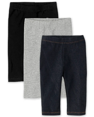 Toddler Girls Capri Leggings 3-Pack