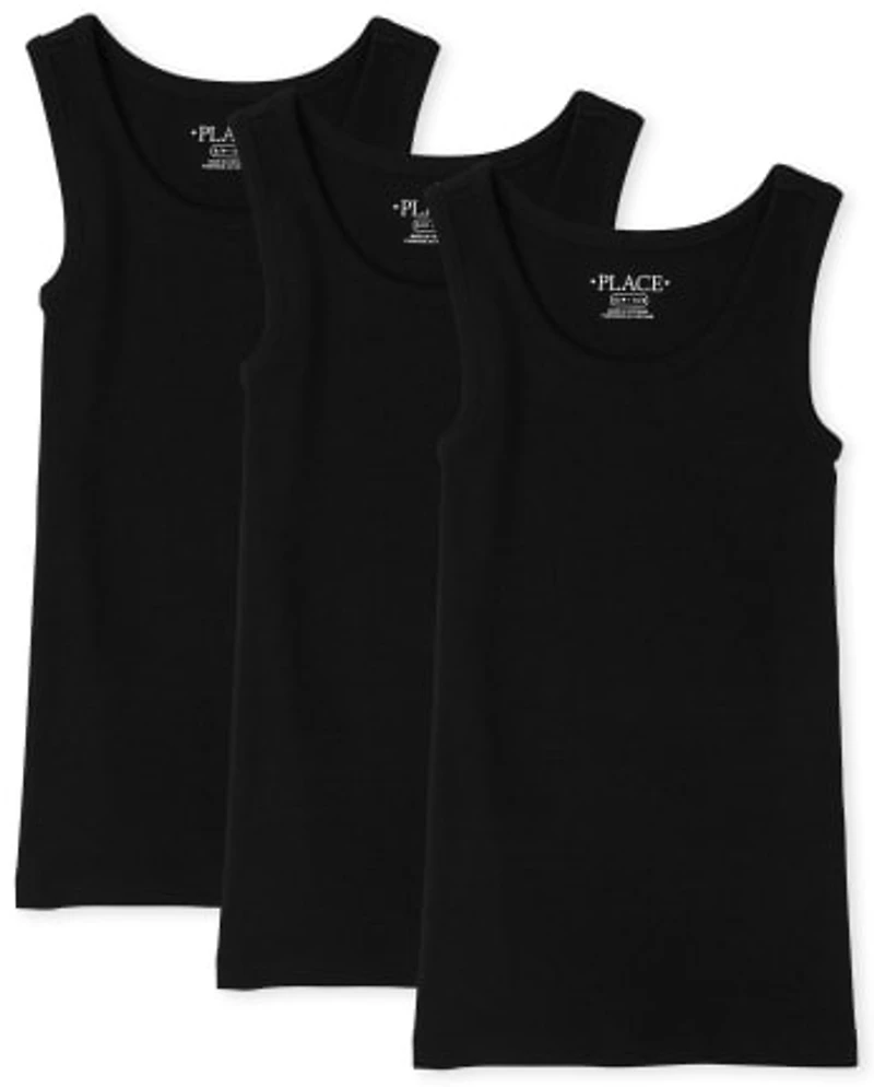 Girls Ribbed Tank 3-Pack