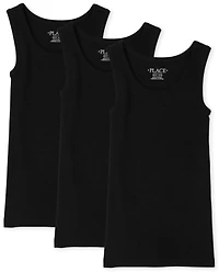 Girls Ribbed Tank 3-Pack