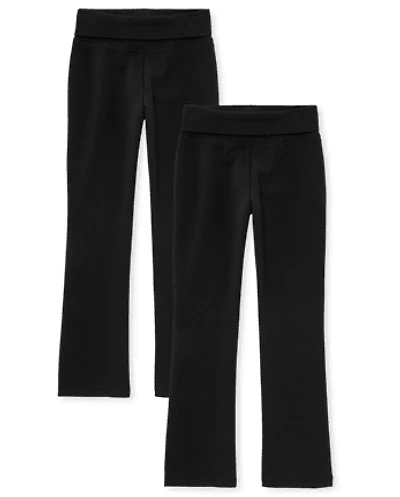 Girls Foldover Waist Pants 2-Pack