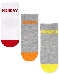 Lot de 7 paires chaussettes unisexes pour bébés et tout-petits Jours la semaine